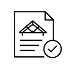 document with a house/roof illustration and text lines