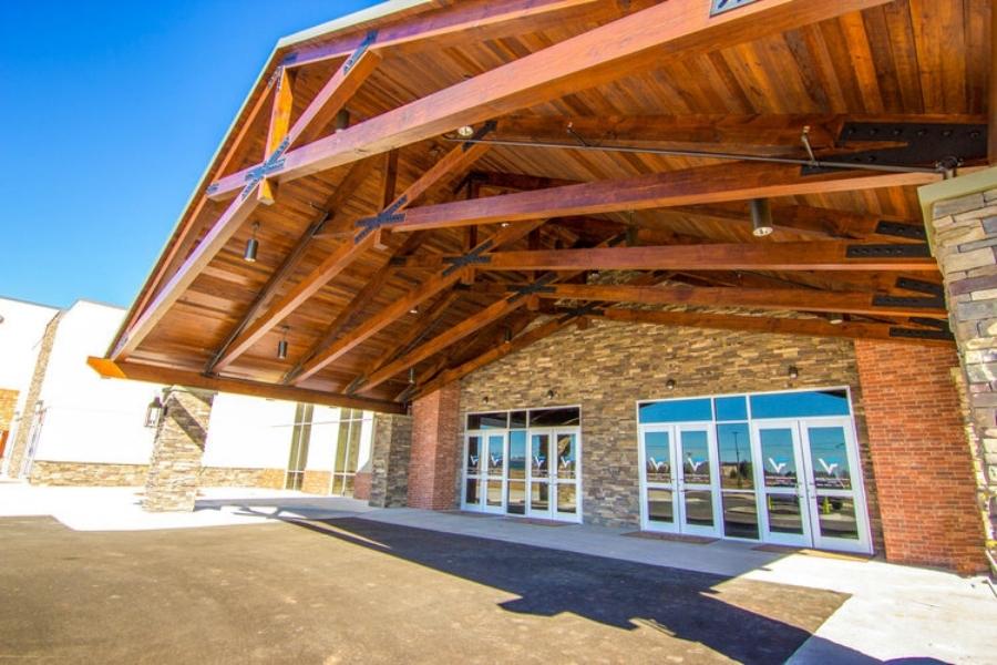 victory family church timber truss