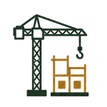 construction crane with a building
