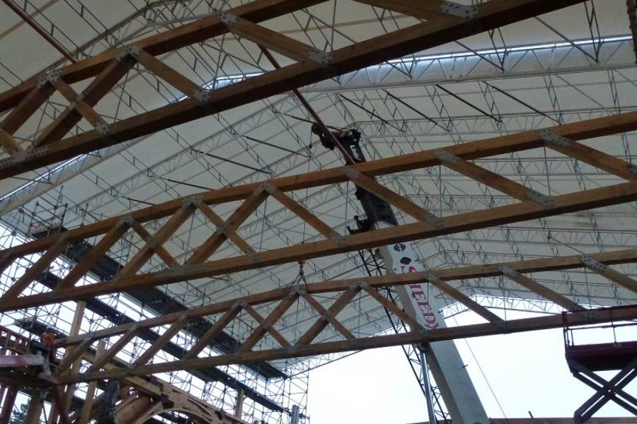 timber truss 70 feet pier 29 boat house