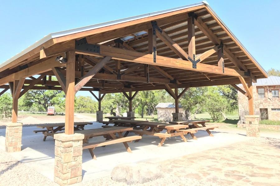Timber Trusses Rock House Pavilion Outland