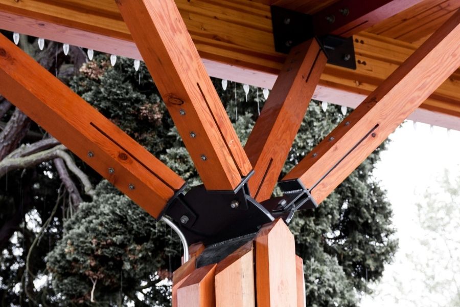 Custom timber truss options with steel hardware connections