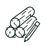 wooden lumber with a pencil