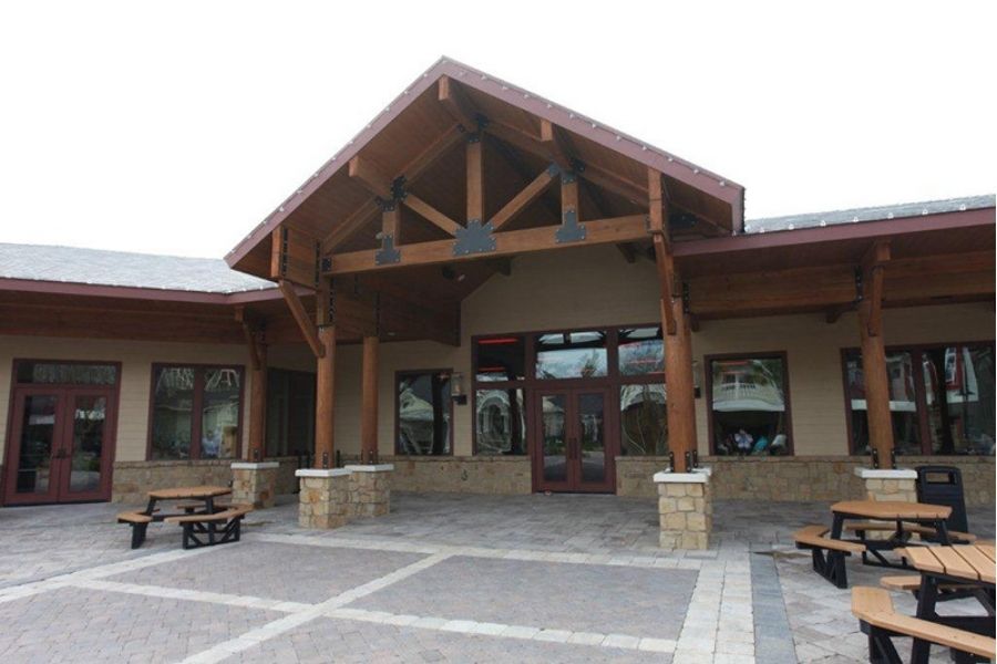 storefront timber truss brown